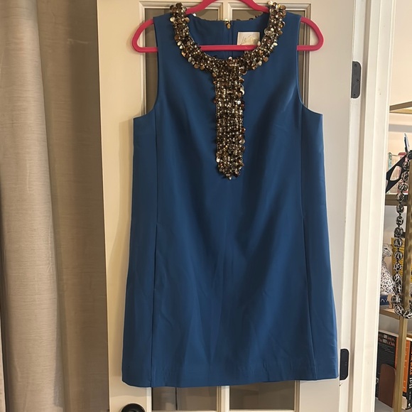 Lilly Pulitzer Dresses & Skirts - Lilly Pulitzer Blue Embellished Sheath Dress